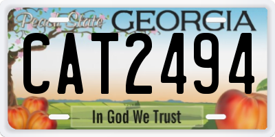 GA license plate CAT2494