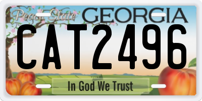 GA license plate CAT2496