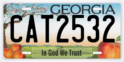 GA license plate CAT2532