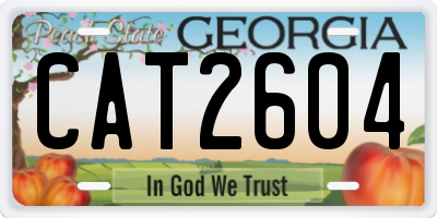 GA license plate CAT2604