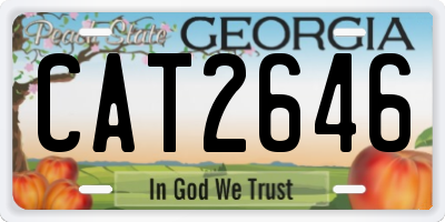 GA license plate CAT2646