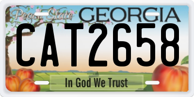 GA license plate CAT2658