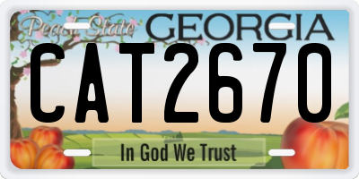 GA license plate CAT2670