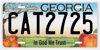 GA license plate CAT2725