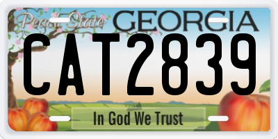 GA license plate CAT2839