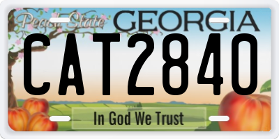 GA license plate CAT2840
