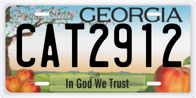 GA license plate CAT2912