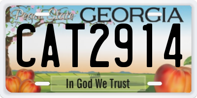 GA license plate CAT2914