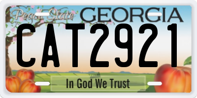 GA license plate CAT2921