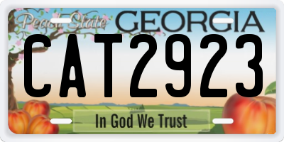 GA license plate CAT2923