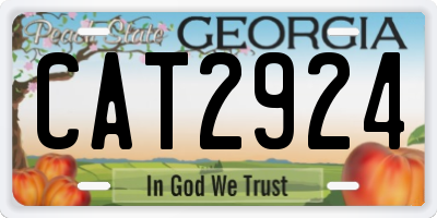 GA license plate CAT2924