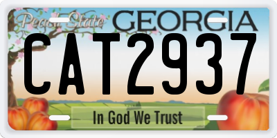 GA license plate CAT2937