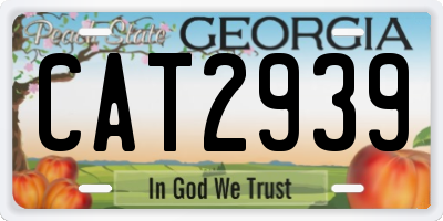 GA license plate CAT2939