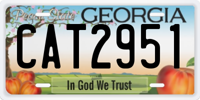 GA license plate CAT2951