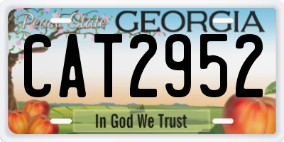 GA license plate CAT2952