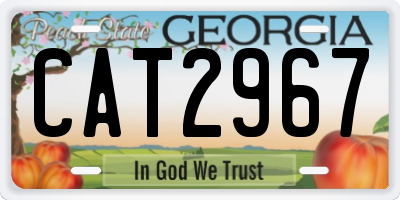 GA license plate CAT2967