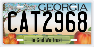 GA license plate CAT2968