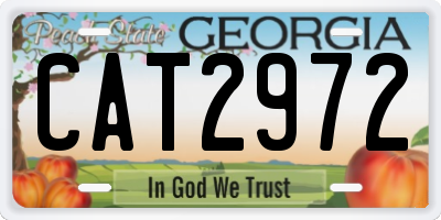 GA license plate CAT2972