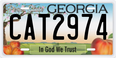 GA license plate CAT2974