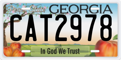 GA license plate CAT2978