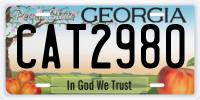 GA license plate CAT2980