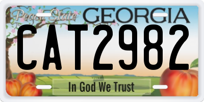 GA license plate CAT2982