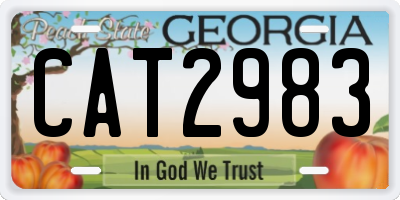 GA license plate CAT2983