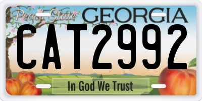 GA license plate CAT2992