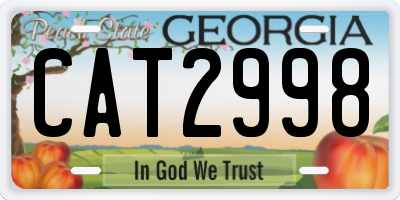 GA license plate CAT2998
