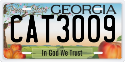 GA license plate CAT3009