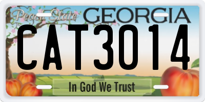 GA license plate CAT3014