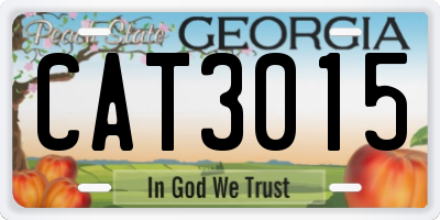 GA license plate CAT3015