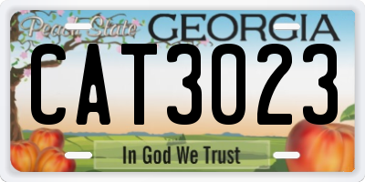 GA license plate CAT3023