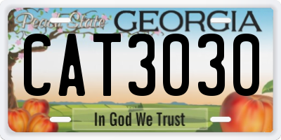 GA license plate CAT3030