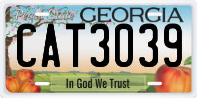 GA license plate CAT3039