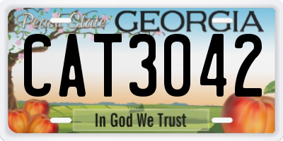 GA license plate CAT3042