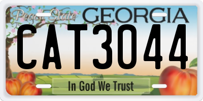 GA license plate CAT3044