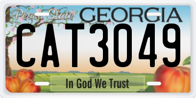 GA license plate CAT3049