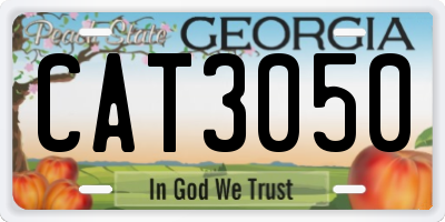 GA license plate CAT3050