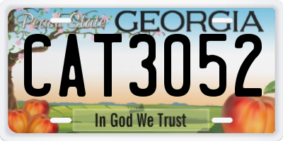 GA license plate CAT3052