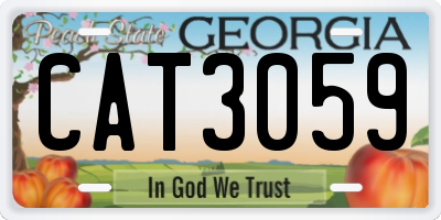 GA license plate CAT3059