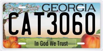 GA license plate CAT3060
