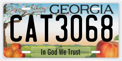 GA license plate CAT3068