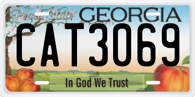 GA license plate CAT3069