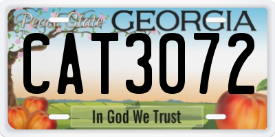 GA license plate CAT3072