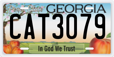 GA license plate CAT3079