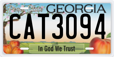 GA license plate CAT3094