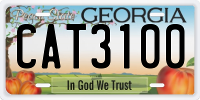 GA license plate CAT3100