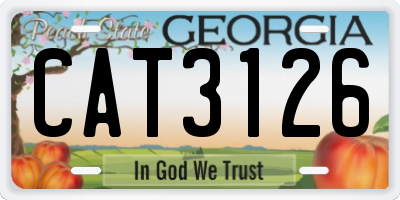 GA license plate CAT3126