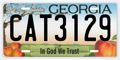 GA license plate CAT3129